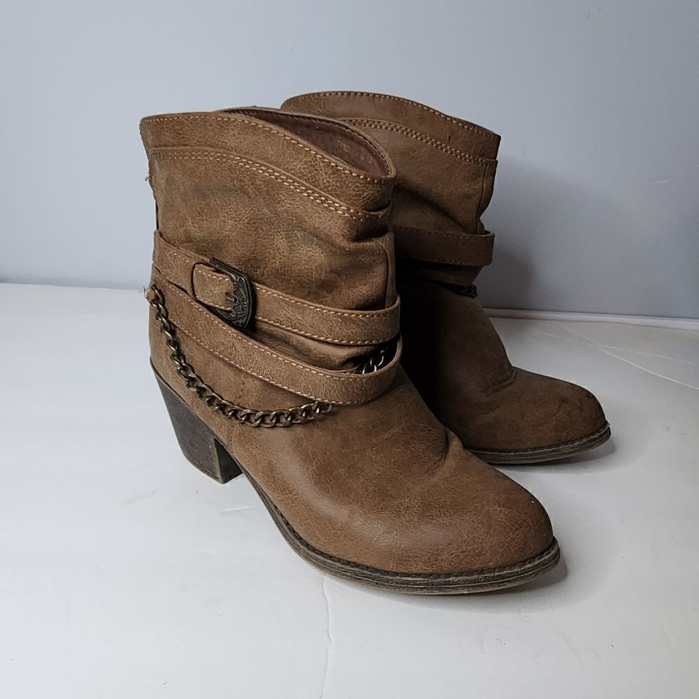 So Women Brown Bootie Boots Authentic American Heritage Size US 6.5
